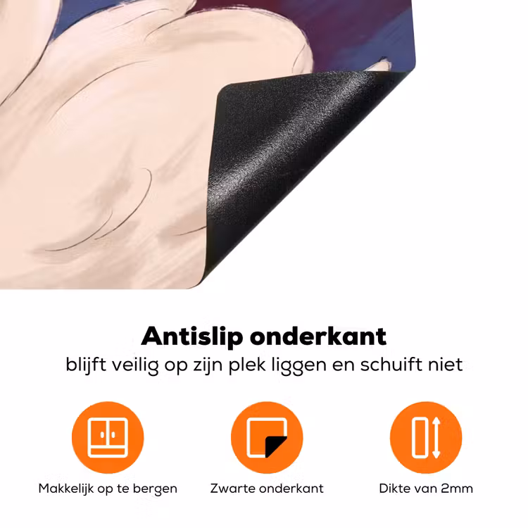 Vogel - Koppel - Liefde - Abstract - Wit Inductie beschermer vinyl 3mm klein -zzzzzzz-td-onderkant