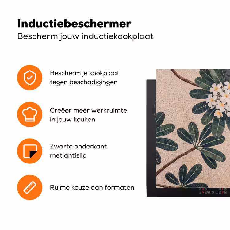 Vogel - Mozaïek - Tropisch - Natuur - Kleurrijk Inductie beschermer vinyl 3mm klein -zzzzzzz-td-ups