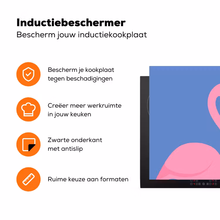 Vogel - Paar - Dieren - Modern - Roze Inductie beschermer vinyl 3mm klein -zzzzzzz-td-ups
