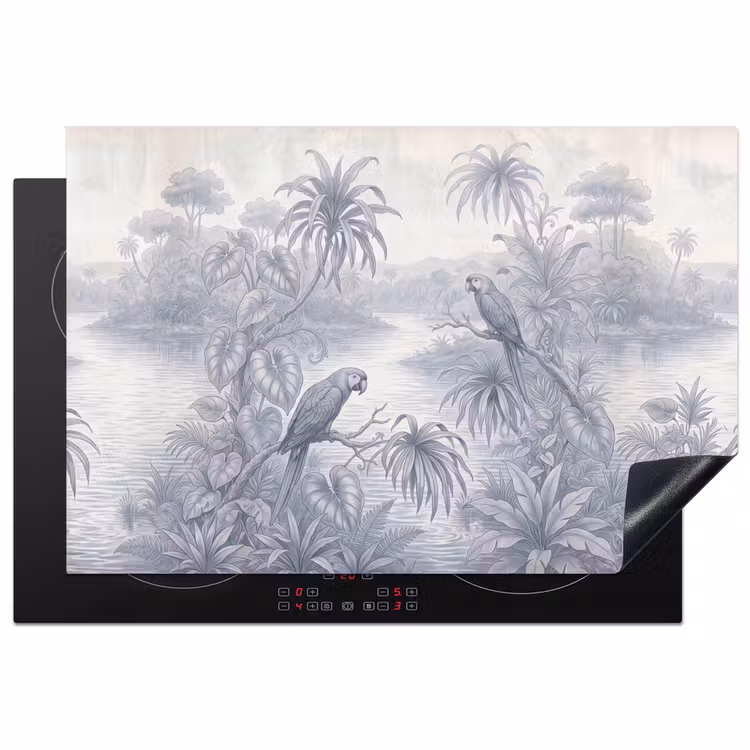 Vogel - Rivier - Tropisch - Illustratie - Blauw Inductie beschermer vinyl 3mm klein -3d