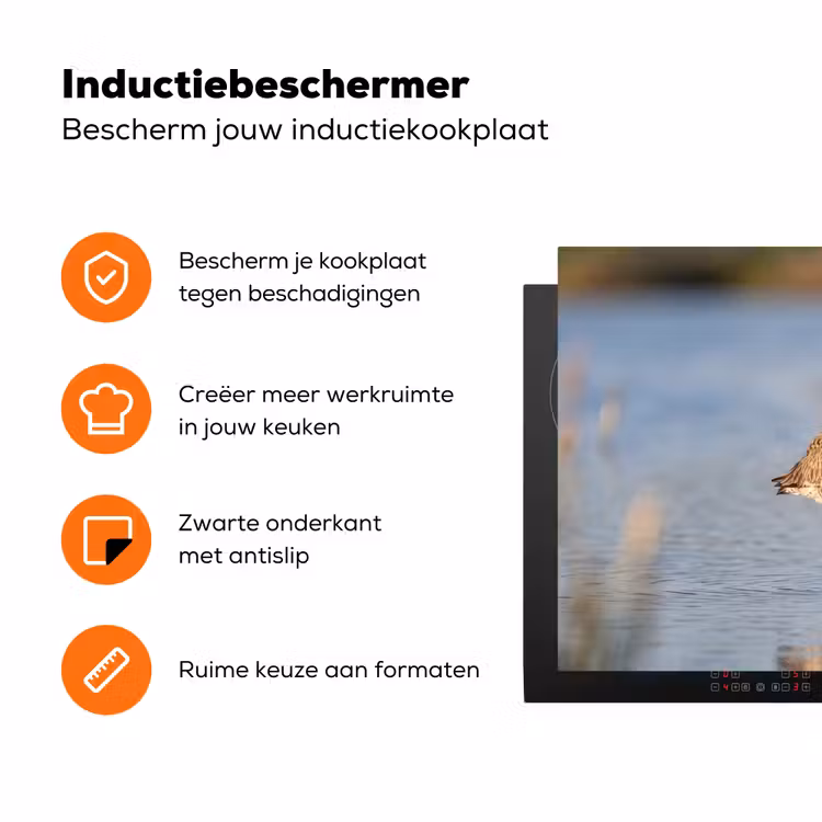 Vogel - Steltloper - Water - Natuur Inductie beschermer vinyl 3mm klein -zzzzzzz-td-ups