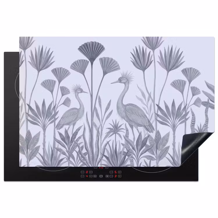 Vogel - Tropisch - Illustratie - Blauwgrijs - Natuur Inductie beschermer vinyl 3mm klein -3d