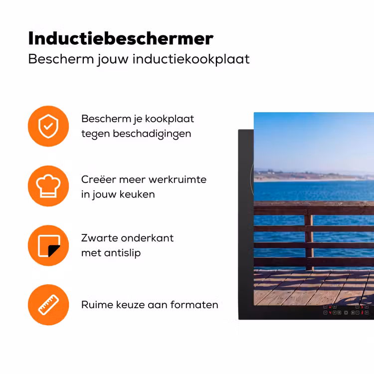 Vogel - Verrekijker - Kust - Zee - Blauw Inductie beschermer vinyl 3mm klein -zzzzzzz-td-ups