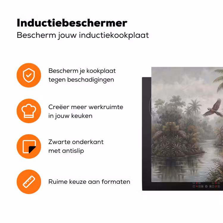 Vogel - Vliegend - Tropisch - Landschap - Klassiek Inductie beschermer vinyl 3mm klein -zzzzzzz-td-ups