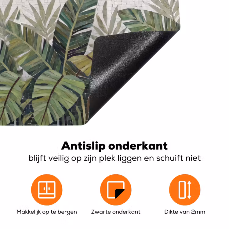 Vogel - Vliegend - Tropisch - Mozaïek - Groen Inductie beschermer vinyl 3mm klein -zzzzzzz-td-onderkant