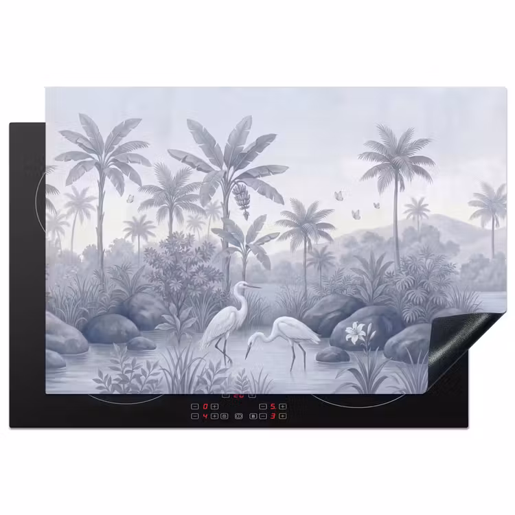 Vogel - Water - Tropisch - Natuur - Blauw Inductie beschermer vinyl 3mm klein -3d