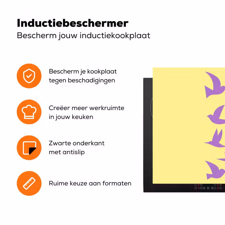Vogels - Cirkel - Geel - Beweging Inductie beschermer vinyl 3mm klein -zzzzzzz-td-ups