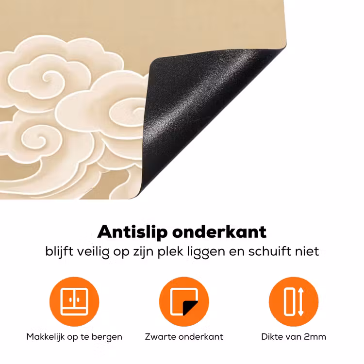 Vogels - Vliegen - Beige Inductie beschermer vinyl 3mm klein -zzzzzzz-td-onderkant