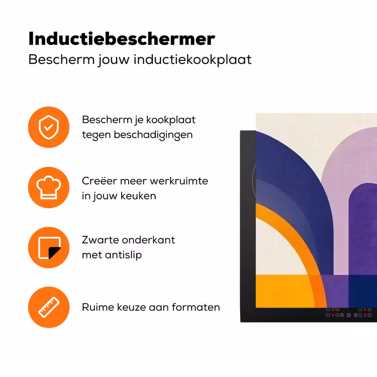 Vormen - Abstract - Grafisch - Oranje Inductie beschermer vinyl 3mm klein -zzzzzzz-td-ups