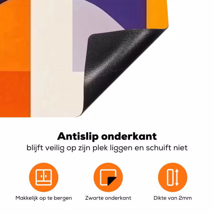 Vormen - Abstract - Grafisch - Oranje Inductie beschermer vinyl 3mm klein -zzzzzzz-td-onderkant
