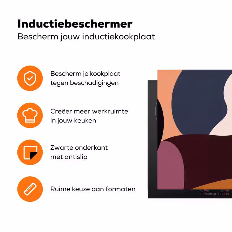 Vormen - Abstract - Kleuren - Vierkant Inductie beschermer vinyl 3mm klein -zzzzzzz-td-ups