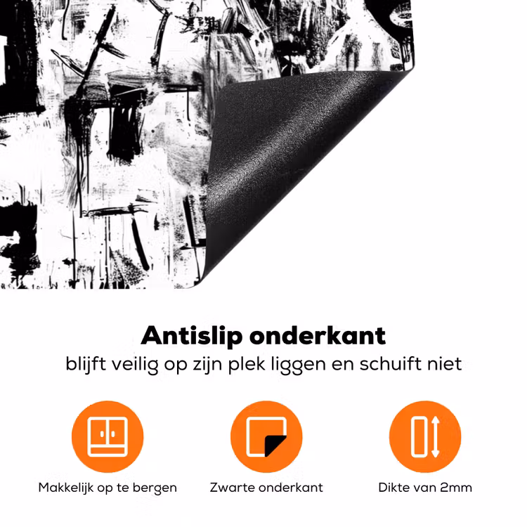 Vormen - Gezocht - Zwart - Abstract Inductie beschermer vinyl 3mm klein -zzzzzzz-td-onderkant