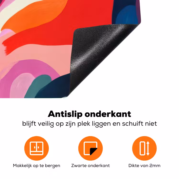 Vormen - Golvend - Abstract - Felroze Inductie beschermer vinyl 3mm klein -zzzzzzz-td-onderkant