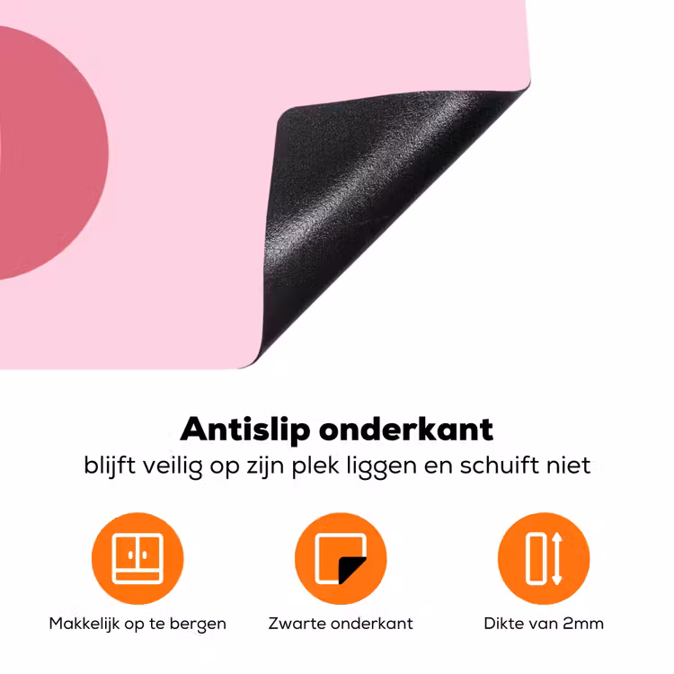 Vormen - Lijnen - Minimalistisch - Roze Inductie beschermer vinyl 3mm klein -zzzzzzz-td-onderkant
