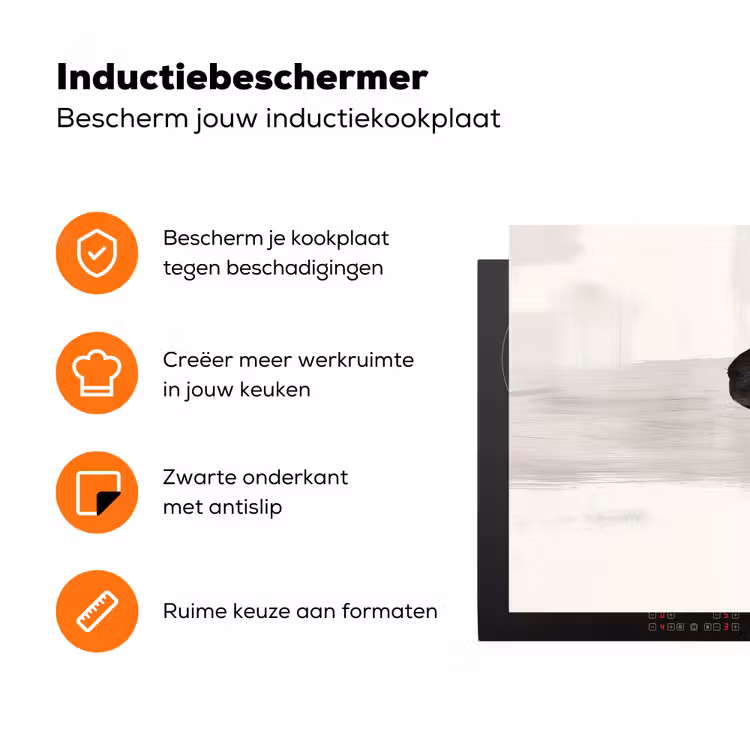 Vormen - Penseelstreken - Abstract - Goud Inductie beschermer vinyl 3mm klein -zzzzzzz-td-ups