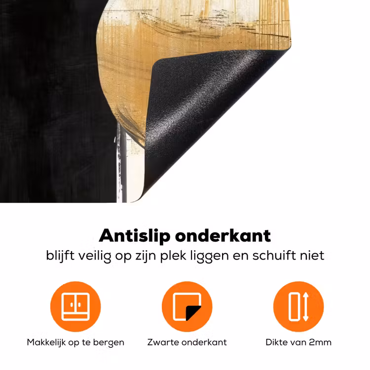 Vormen - Penseelstreken - Abstract - Goud Inductie beschermer vinyl 3mm klein -zzzzzzz-td-onderkant