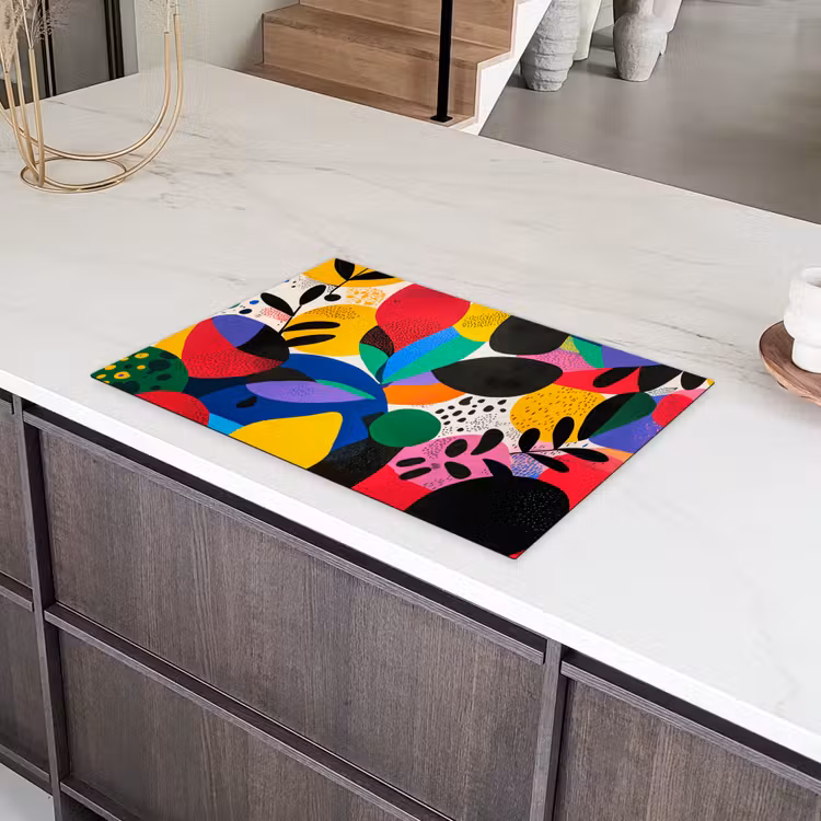 Vormen - Stippen - Kleurrijk Inductie beschermer vinyl 3mm klein -sfeer8