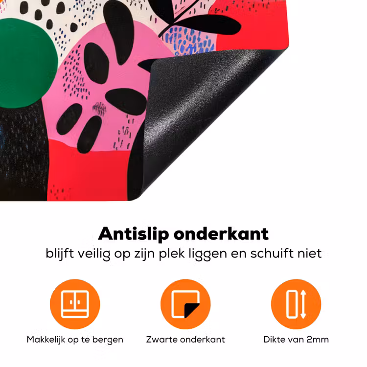 Vormen - Stippen - Kleurrijk Inductie beschermer vinyl 3mm klein -zzzzzzz-td-onderkant