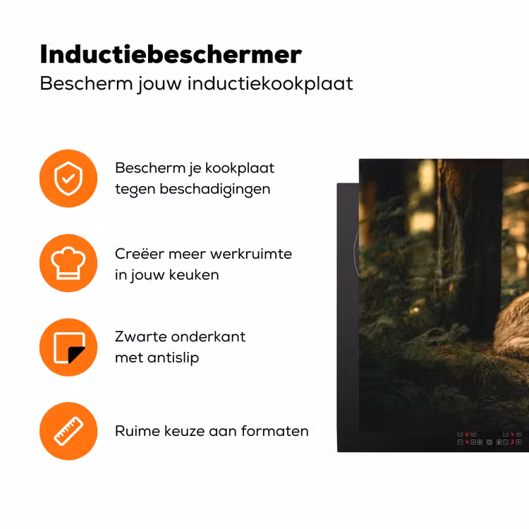 Vos - Bos - Slapen Inductie beschermer vinyl 3mm klein -zzzzzzz-td-ups