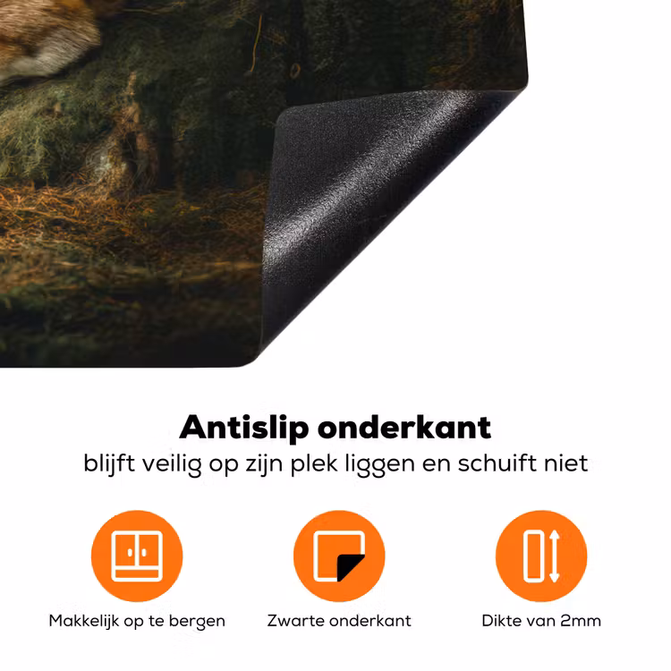 Vos - Bos - Slapen Inductie beschermer vinyl 3mm klein -zzzzzzz-td-onderkant