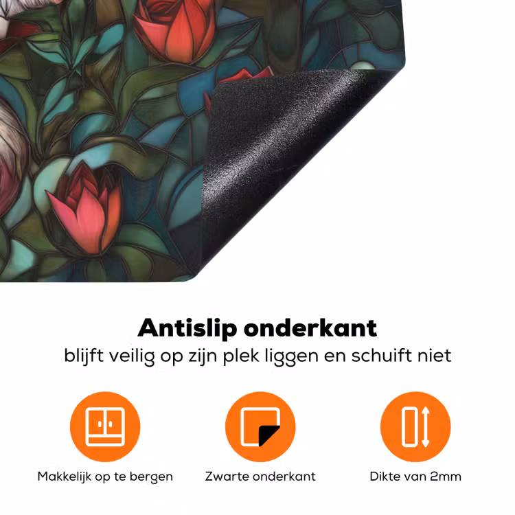 Vos - Mozaïek - Bos - Maan Inductie beschermer vinyl 3mm klein -zzzzzzz-td-onderkant