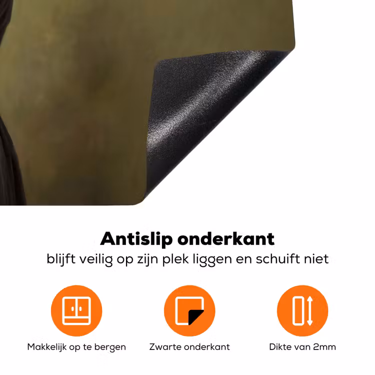 Vos - Surrealistisch - Groen Inductie beschermer vinyl 3mm klein -zzzzzzz-td-onderkant