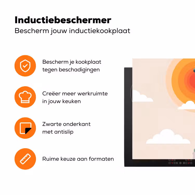 Vrijheidsbeeld - New York - Zon - Modern Inductie beschermer vinyl 3mm klein -zzzzzzz-td-ups