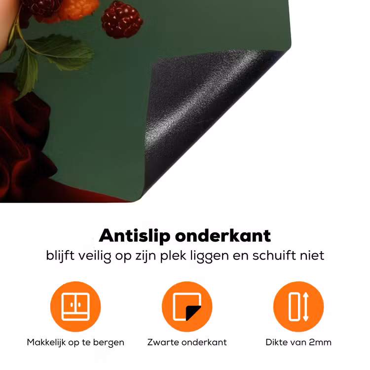Vrouw - Aardbeien - Frambozen - Bramen - Bessen Inductie beschermer vinyl 3mm klein -zzzzzzz-td-onderkant