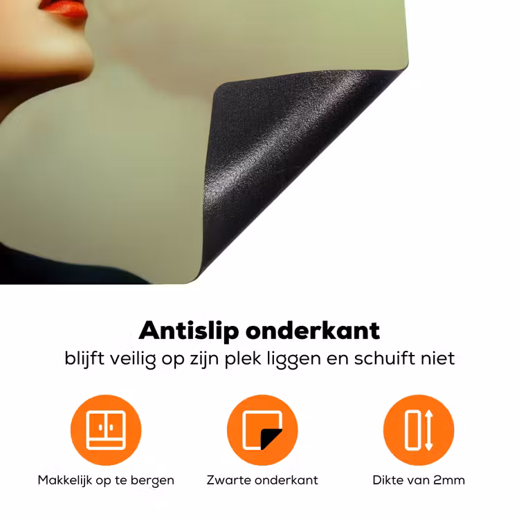 Vrouw - Appels - Rood - Bladeren Inductie beschermer vinyl 3mm klein -zzzzzzz-td-onderkant