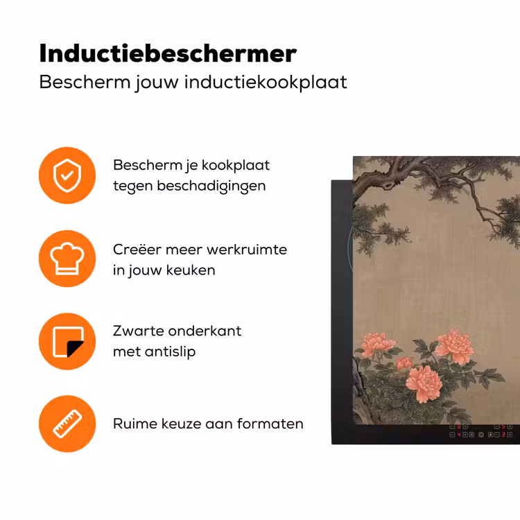Vrouw - Azië - Kunst - Beige Inductie beschermer vinyl 3mm klein -zzzzzzz-td-ups