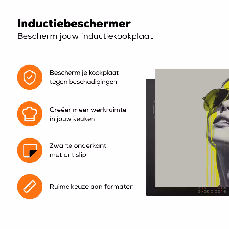 Vrouw - Bril - Verf Inductie beschermer vinyl 3mm klein -zzzzzzz-td-ups