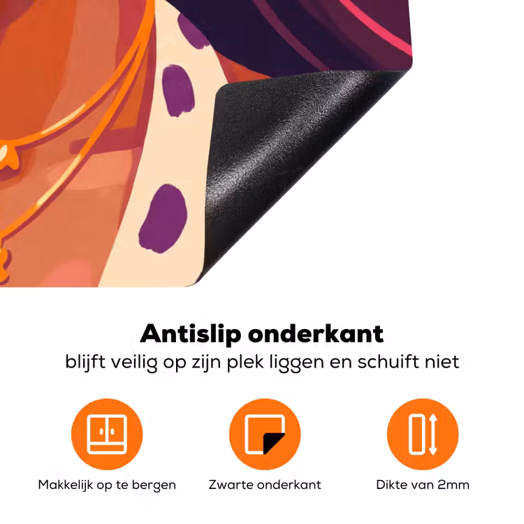 Vrouw - Champagne - Feest - Modern - Oranje Inductie beschermer vinyl 3mm klein -zzzzzzz-td-onderkant