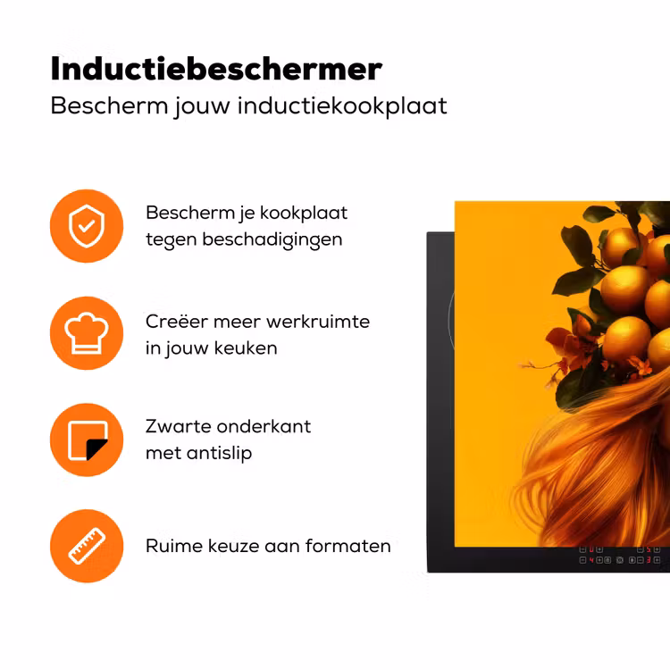Vrouw - Citroenen - Bloesem - Geel Inductie beschermer vinyl 3mm klein -zzzzzzz-td-ups
