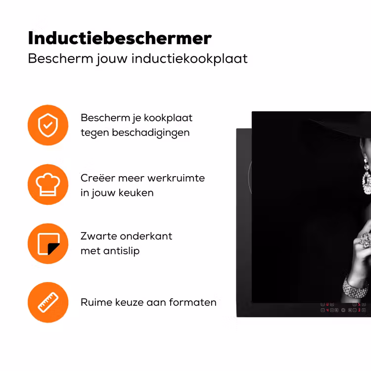 Vrouw - Cocktail - Chic Inductie beschermer vinyl 3mm klein -zzzzzzz-td-ups