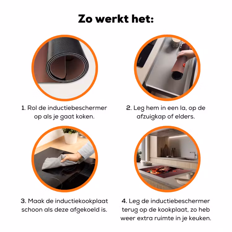 Vrouw - Donuts - Kleurrijk Inductie beschermer vinyl 3mm klein -zzzzzzz-td-werking
