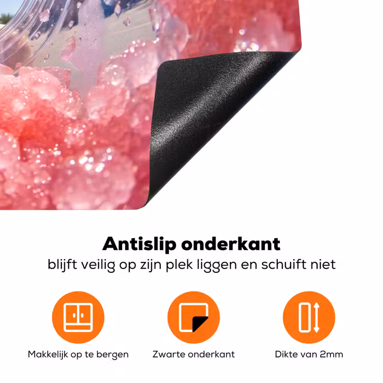 Vrouw - Drank - Zomer - Roze - Blauw Inductie beschermer vinyl 3mm klein -zzzzzzz-td-onderkant