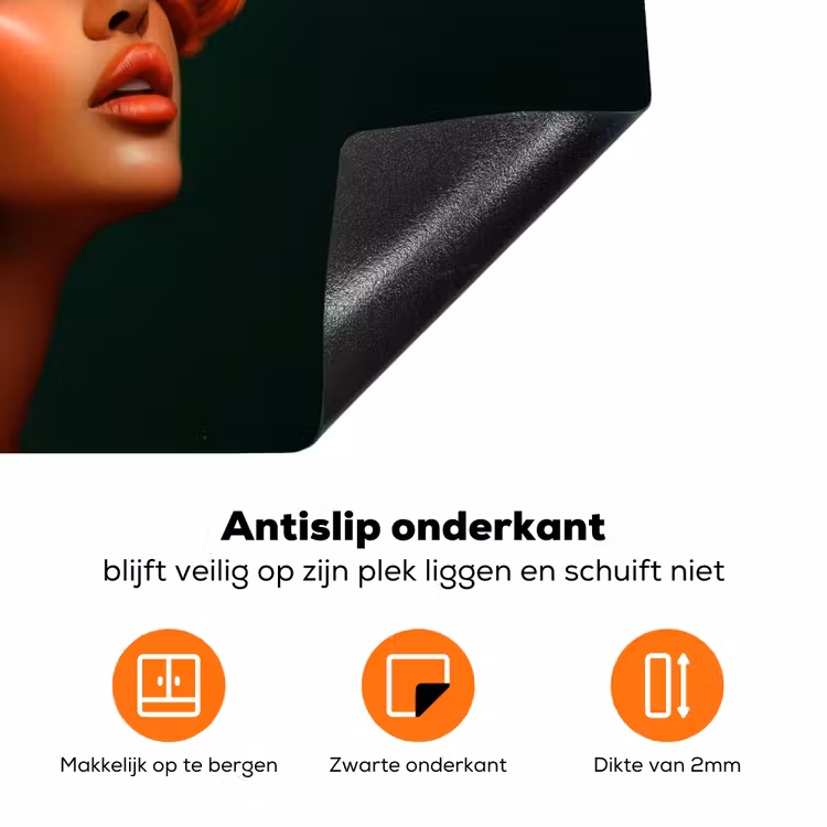 Vrouw - Drankenfruit - Rozen Inductie beschermer vinyl 3mm klein -zzzzzzz-td-onderkant