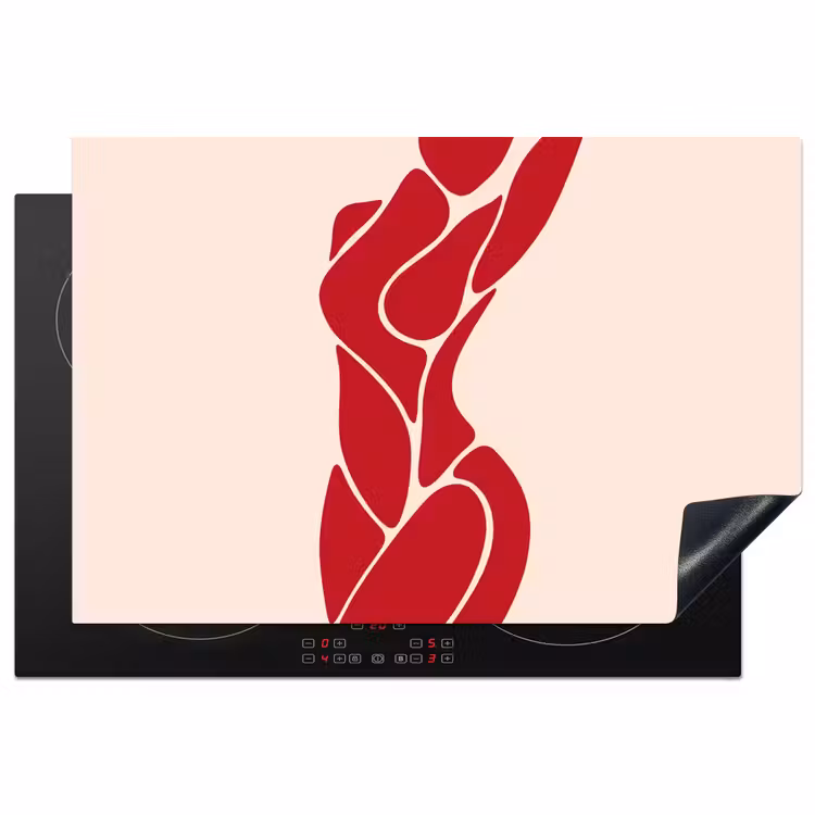Vrouw - Figuur - Abstract - Modern - Rood Inductie beschermer vinyl 3mm klein -3d