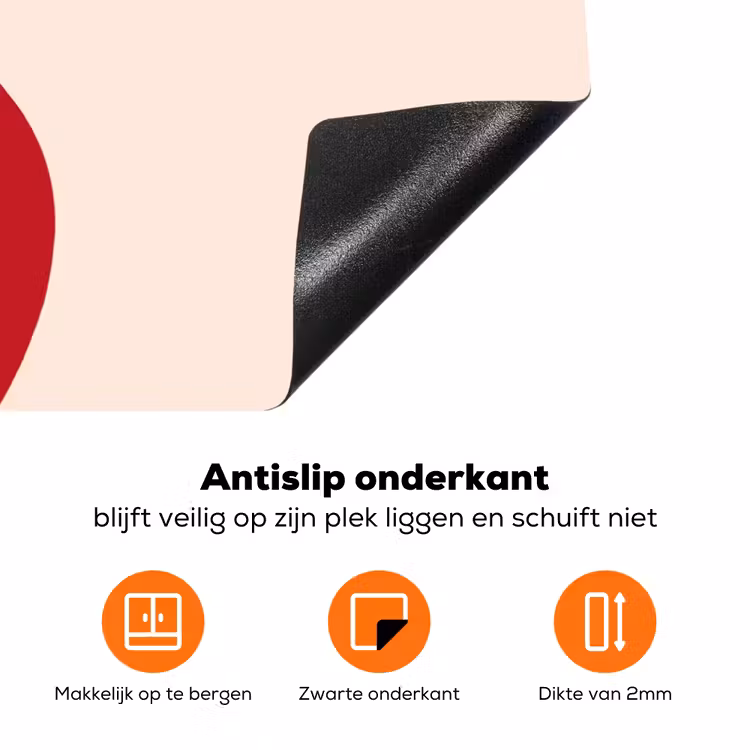 Vrouw - Figuur - Abstract - Modern - Rood Inductie beschermer vinyl 3mm klein -zzzzzzz-td-onderkant