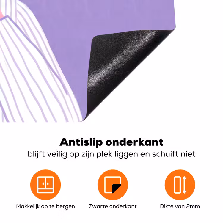 Vrouw - Gezicht - Mensen - Abstract - Kleurrijk Inductie beschermer vinyl 3mm klein -zzzzzzz-td-onderkant