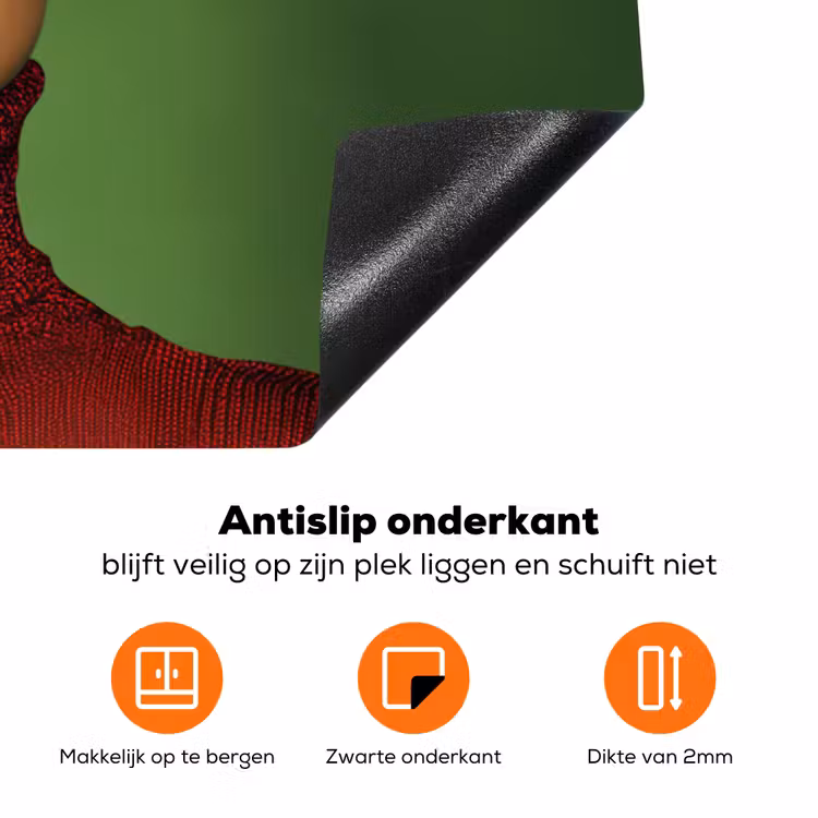 Vrouw - Groen - Bril - Aesthetic - Modern Inductie beschermer vinyl 3mm klein -zzzzzzz-td-onderkant