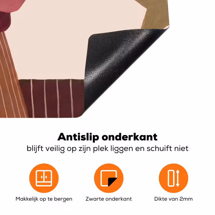 Vrouw - Hoed - Abstract - Modern - Portret Inductie beschermer vinyl 3mm klein -zzzzzzz-td-onderkant
