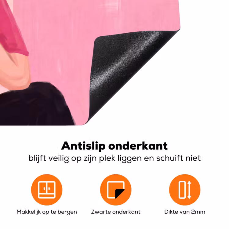 Vrouw - Hoed - Mode - Modern - Oranje Inductie beschermer vinyl 3mm klein -zzzzzzz-td-onderkant