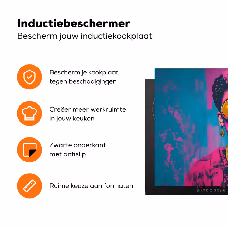 Vrouw - Kauwgom - Zonnebril - Oranje Inductie beschermer vinyl 3mm klein -zzzzzzz-td-ups