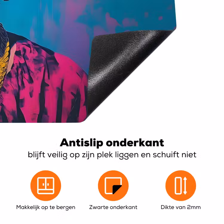 Vrouw - Kauwgom - Zonnebril - Oranje Inductie beschermer vinyl 3mm klein -zzzzzzz-td-onderkant