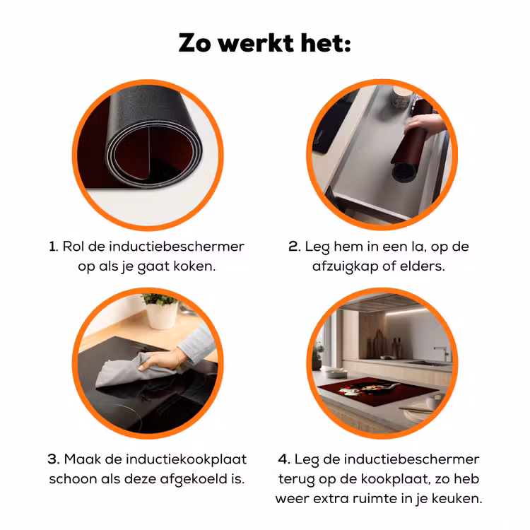 Vrouw - Kersen - Slagroom Inductie beschermer vinyl 3mm klein -zzzzzzz-td-werking