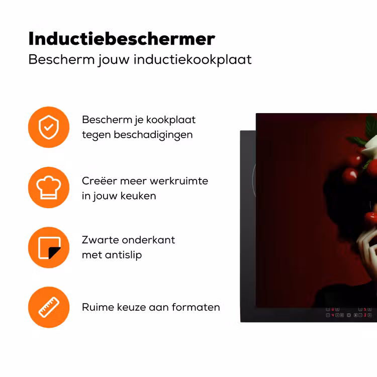 Vrouw - Kersen - Slagroom Inductie beschermer vinyl 3mm klein -zzzzzzz-td-ups