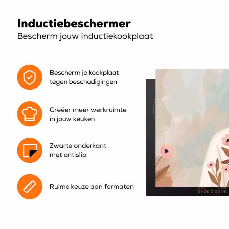 Vrouw - Kimono - Pastel Inductie beschermer vinyl 3mm klein -zzzzzzz-td-ups