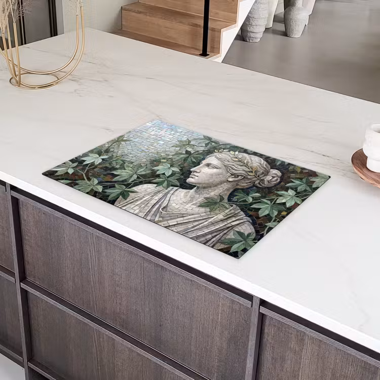 Vrouw - Klassiek - Mozaiëk - Natuur - Groen Inductie beschermer vinyl 3mm klein -sfeer8
