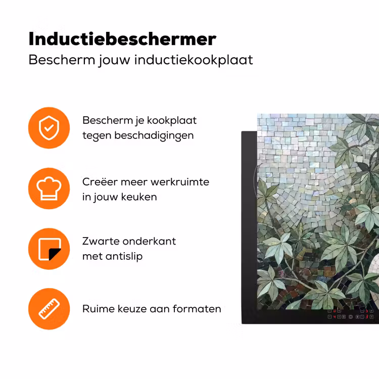 Vrouw - Klassiek - Mozaiëk - Natuur - Groen Inductie beschermer vinyl 3mm klein -zzzzzzz-td-ups